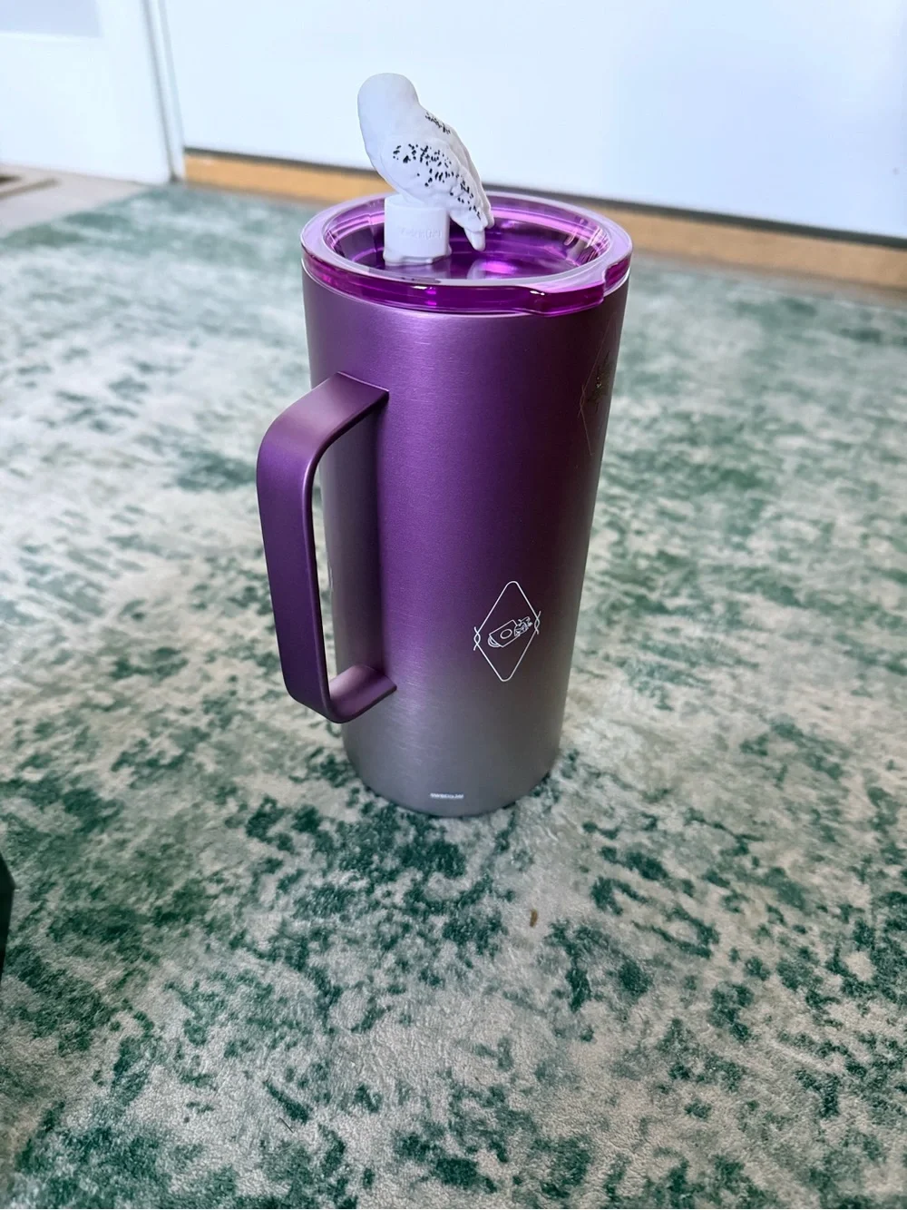Starbucks Harry Potter Purple Gradient Travel Mug with Owl Lid Topper